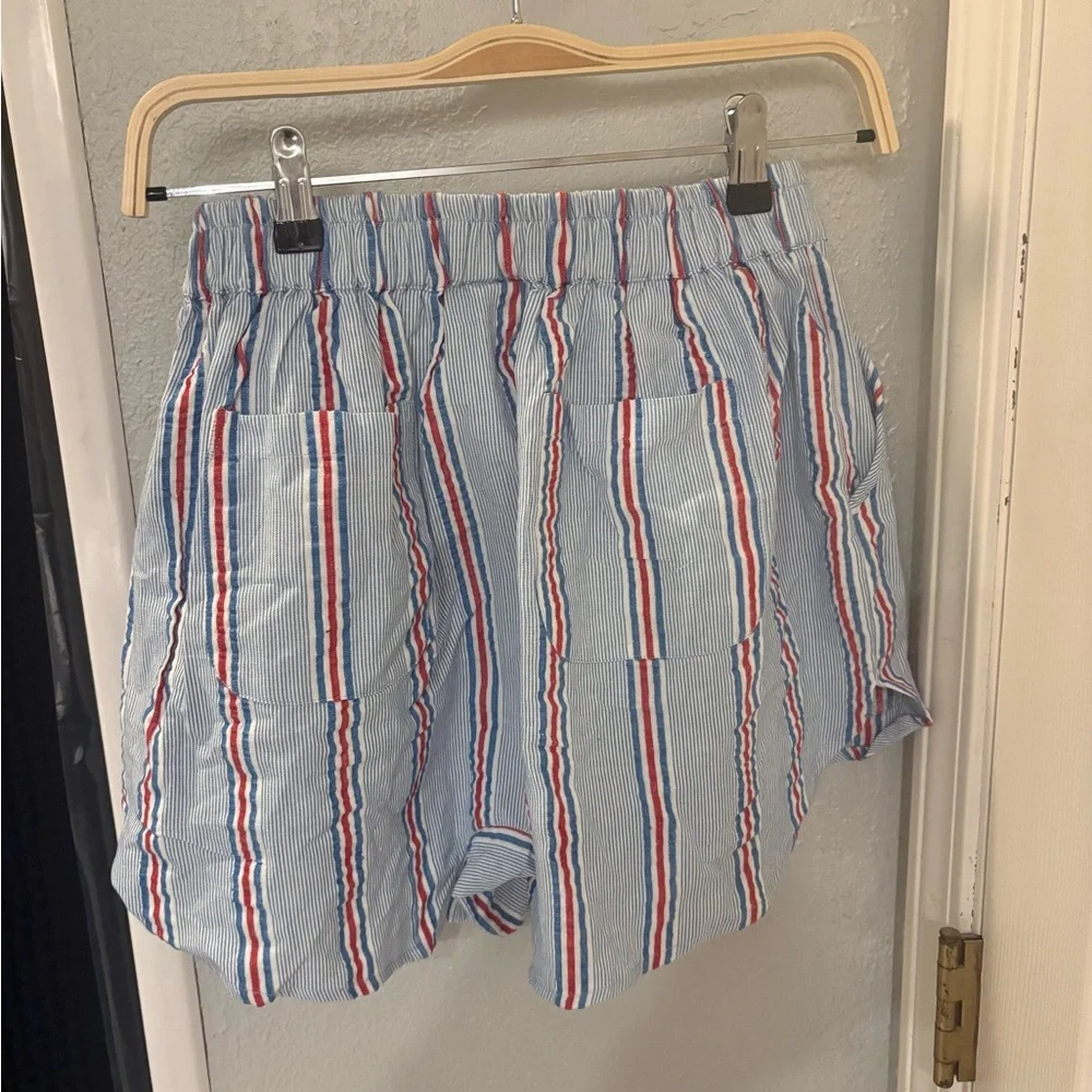 Free People Ciao Ciao Vacation Stripes Boxer Shorts XS Red & Blue Cotton Stripe - Picture 7 of 7